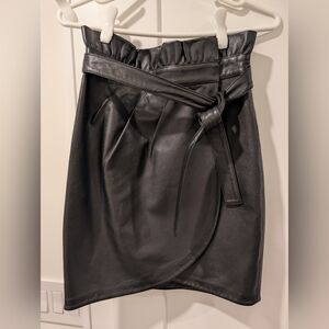 ba&sh Black Faux Leather Skirt